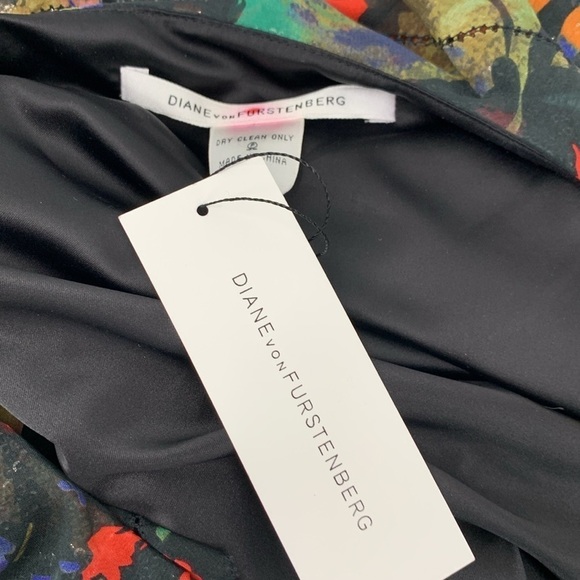 DVF Diane von Furstenberg Amora Cherry Blossom dress sequin chiffon ruffle New 6 - Picture 4 of 5